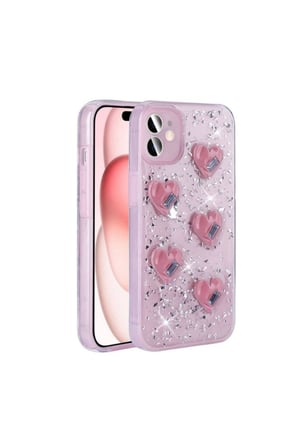 Apple iPhone 14 Uyumlu Kılıf Airbagli Simli Arka Yüzey Zore Işıltı Silikon Kapak
