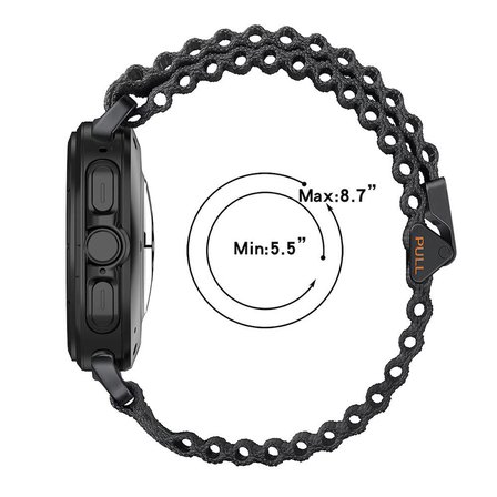 Samsung Galaxy Watch Ultra 47mm Uyumlu Zore KRD-120 Naylon Kumaş Hasır Örgülü Kordon