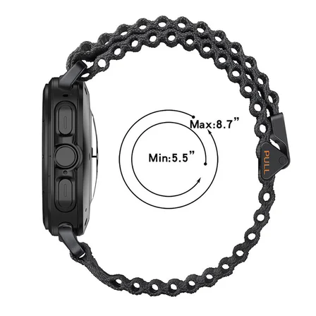 Samsung Galaxy Watch Ultra 47mm Uyumlu Zore KRD-120 Naylon Kumaş Hasır Örgülü Kordon