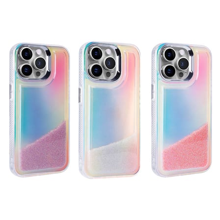 Apple iPhone 14 Pro Uyumlu Kılıf Airbagli Renkli Arka Yüzey Boncuk Tasarımlı Zore Kumul Kapak