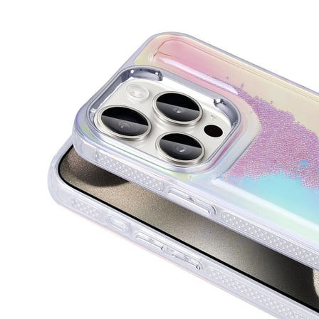 Apple iPhone 15 Pro Max Uyumlu Kılıf Airbagli Renkli Arka Yüzey Boncuk Tasarımlı Zore Kumul Kapak