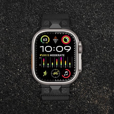 Apple Watch Ultra 49mm Uyumlu Zore KRD-107 Metal Hasır Kordon