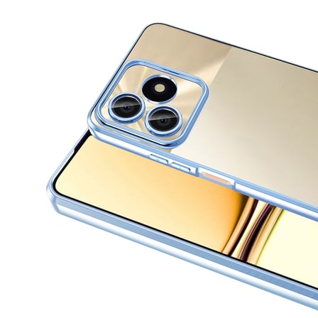 Realme C53 4G Uyumlu Kılıf Silikon Kamera Korumalı Renkli Şeritli Logo Gösteren Zore Omega Kapak