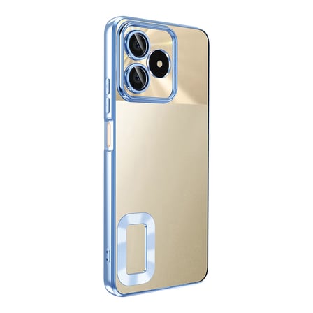 Realme C53 4G Uyumlu Kılıf Silikon Kamera Korumalı Renkli Şeritli Logo Gösteren Zore Omega Kapak