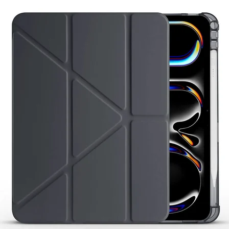 Apple iPad Pro 11 2024 Uyumlu Kılıf Zore Tri Folding Kalem Bölmeli Standlı Kılıf