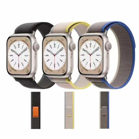 Apple Watch 44mm Uyumlu Kordon Trail Loop Hasır Yumuşak Kumaş Zore KRD-77 Kayış