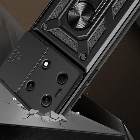 Infinix Note 30 Uyumlu VIP Kılıf Magnetik Standlı Kamera Korumalı Zore Sürgülü Vega Kapak