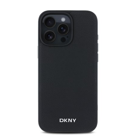 Apple iPhone 16 Pro Max Uyumlu Kılıf DKNY Orjinal Lisanslı M-safe Şarj Özellikli Metal Logolu PU Deri Grained Kapak