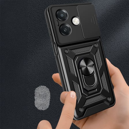 Oppo A3x 4G Uyumlu Kılıf Magnetik Standlı Kamera Korumalı Zore Sürgülü Vega Kapak