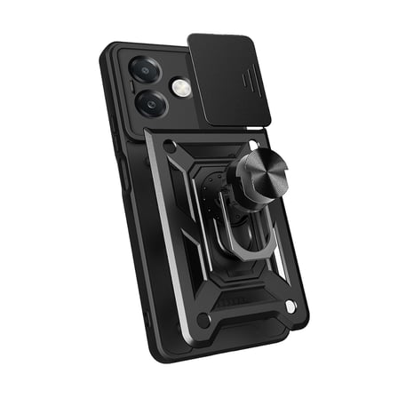 Oppo A3x 4G Uyumlu Kılıf Magnetik Standlı Kamera Korumalı Zore Sürgülü Vega Kapak