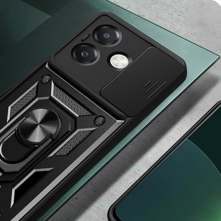 Oppo A3x 4G Uyumlu Kılıf Magnetik Standlı Kamera Korumalı Zore Sürgülü Vega Kapak
