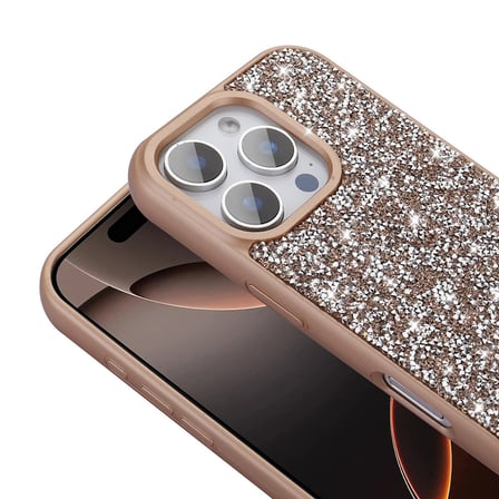 Apple iPhone 16 Pro Max Uyumlu Kılıf Parlak Taşlı Tasarım Zore Pırlanta Kapak