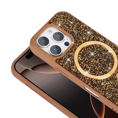 Apple iPhone 16 Pro Max Uyumlu Kılıf Pırlanta Tasarımlı M-safe Şarj Özellikli Zore Mozaik Silikon Kapak