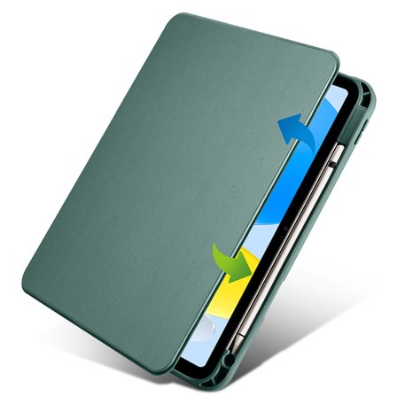 Apple iPad 10.9 2022 (10.Nesil) Uyumlu Kılıf Zore Termik Kalem Bölmeli Dönebilen Standlı Kılıf