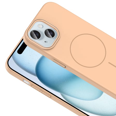 Apple iPhone 15 Uyumlu Kılıf M-safe Şarj Özellikli Zore Ruby Sert Kapak