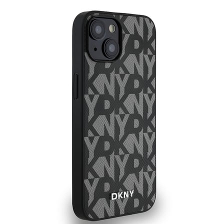Apple iPhone 14 Uyumlu Kılıf DKNY Orjinal Lisanslı M-safe Şarj Özellikli 3D Yazılı Grid Pattern Kapak