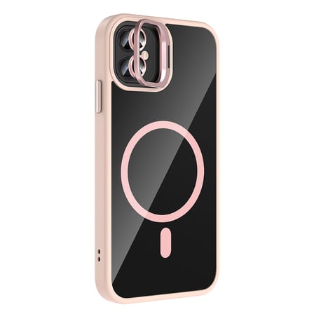 Apple iPhone 11 Uyumlu Kılıf Standlı ve Kamera Lens Hediyeli M-Safe Şarj Özellikli Zore Etro Kapak