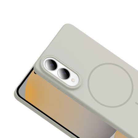 Samsung Galaxy S25 Edge Uyumlu Kılıf M-safe Şarj Özellikli Zore Ruby Sert Kapak
