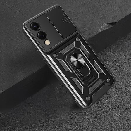 Samsung Galaxy S25 Edge Uyumlu Kılıf Magnetik Standlı Kamera Korumalı Zore Sürgülü Vega Kapak