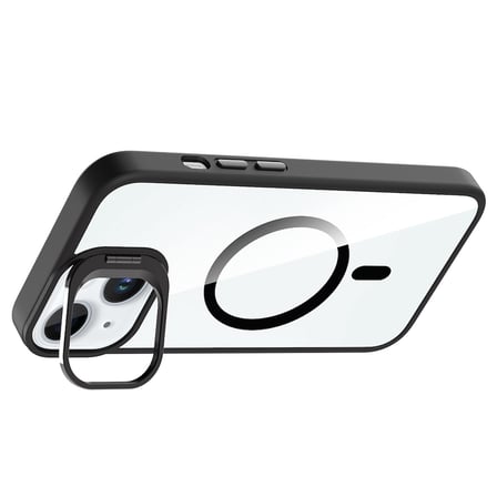 Apple iPhone 15 Uyumlu Kılıf Standlı ve Kamera Lens Hediyeli M-Safe Şarj Özellikli Zore Etro Kapak