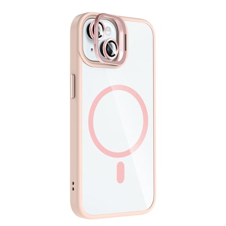 Apple iPhone 15 Uyumlu Kılıf Standlı ve Kamera Lens Hediyeli M-Safe Şarj Özellikli Zore Etro Kapak