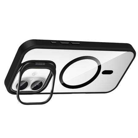 Apple iPhone 16 Uyumlu Kılıf Standlı ve Kamera Lens Hediyeli M-Safe Şarj Özellikli Zore Etro Kapak