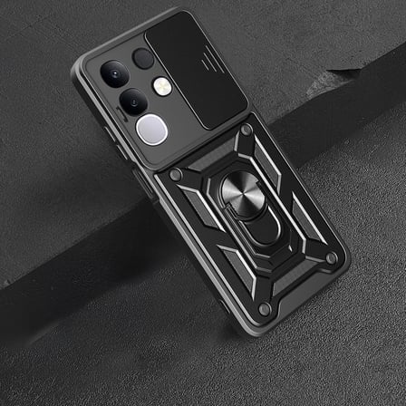Vivo Y29 4G Uyumlu Kılıf Magnetik Standlı Kamera Korumalı Zore Sürgülü Vega Kapak