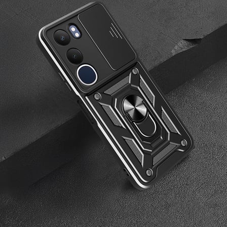 Vivo Y19S Uyumlu Kılıf Magnetik Standlı Kamera Korumalı Zore Sürgülü Vega Kapak