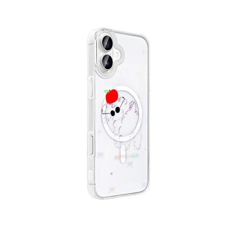 Apple iPhone 16 Uyumlu Kılıf M-Safe Şarj Özellikli Şeffaf Zore Folk Sert Kapak