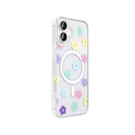 Apple iPhone 16 Uyumlu Kılıf M-Safe Şarj Özellikli Şeffaf Zore Folk Sert Kapak
