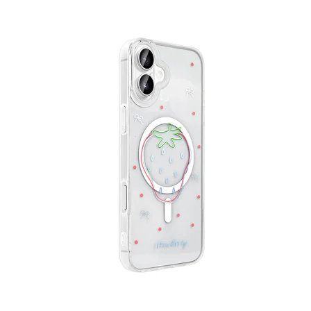Apple iPhone 16 Uyumlu Kılıf M-Safe Şarj Özellikli Şeffaf Zore Folk Sert Kapak