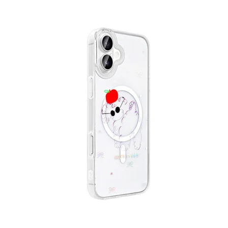 Apple iPhone 16 Uyumlu Kılıf M-Safe Şarj Özellikli Şeffaf Zore Folk Sert Kapak