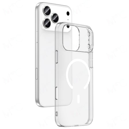 Apple iPhone 17 Pro Uyumlu Kılıf Zore M-safe Şarj Özellikli Şeffaf Kamera Çerçeveli Porto Kapak