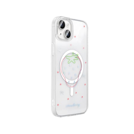 Apple iPhone 15 Plus Uyumlu Kılıf M-Safe Şarj Özellikli Şeffaf Zore Folk Sert Kapak