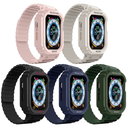 Apple Watch 38mm Uyumlu Zore KRD-142 Airbag Tasarımlı Kasa Koruyuculu Silikon Kordon