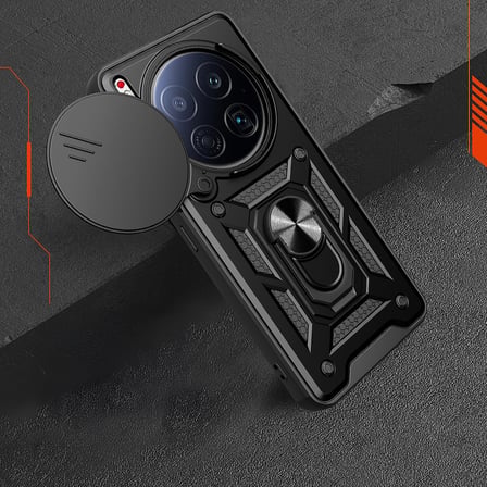 Tecno Camon 40 Premier 5G Kılıf Magnetik Standlı Kamera Korumalı Zore Sürgülü Vega Kapak