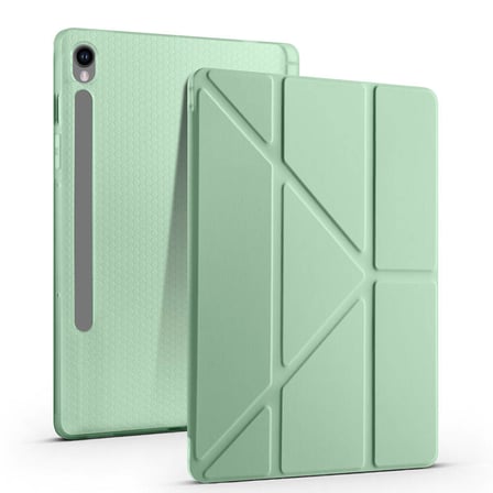 Samsung Galaxy Tab S9 Uyumlu Kılıf Zore Tri Folding Kalem Bölmeli Standlı Kılıf