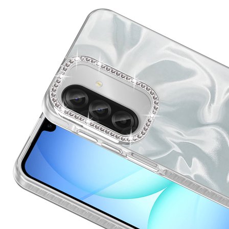 Samsung Galaxy A37 Uyumlu Kılıf Airbagli Parlak Taş Detay Tasarımlı Zore Esila Kapak
