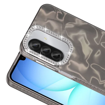 Samsung Galaxy A37 Uyumlu Kılıf Airbagli Parlak Taş Detay Tasarımlı Zore Esila Kapak