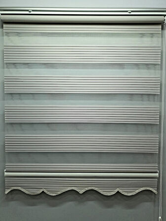 BBB Pliseli Açık Gri Stor Zebra Perde MZ485 Hemen Kargo