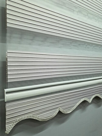 BBB Pliseli Açık Gri Stor Zebra Perde MZ485 Hemen Kargo