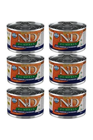 N&D Pumpkin Kuzu ve Yabanmersinli Tahılsız Mini Irk Yetişkin Köpek Konservesi 140 Gr x 6 Adet