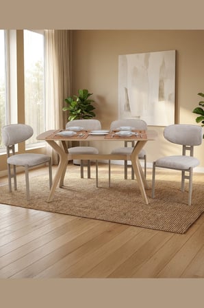 DFY104 140x80 MDF Mutfak Masası Modern Dikdörtgen Dekoratif Şık Yemek Masası 4-6 Kişilik Sabit Masa