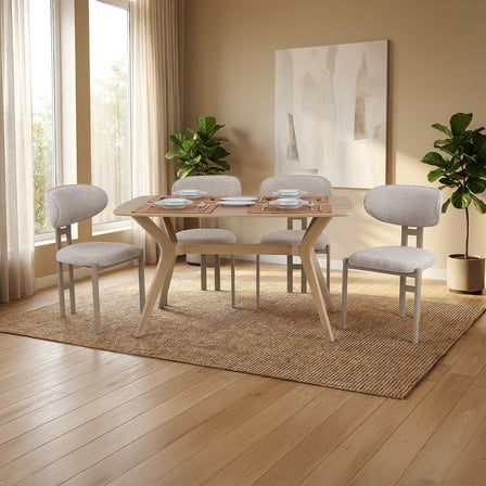 DFY104 140x80 MDF Mutfak Masası Modern Dikdörtgen Dekoratif Şık Yemek Masası 4-6 Kişilik Sabit Masa