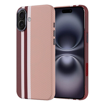 iPhone 16 Plus Kılıf Magsafe Şarj Özellikli Karbon Fiber Görünümlü Ultra İnce Premium Next Kapak