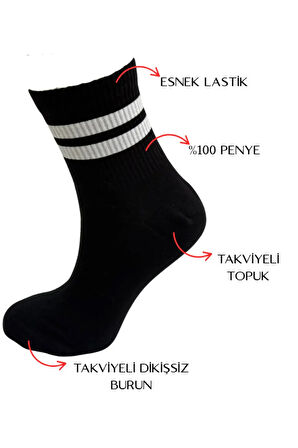 6'lı Erkek Burun Dikişsiz Yıkamalı Orta Konç Kolej