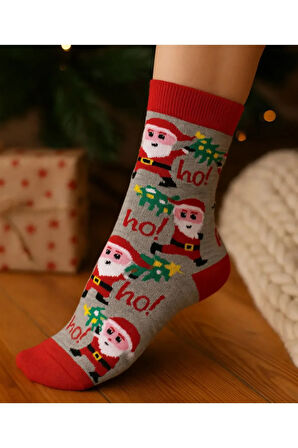 4'lü Paket Yılbaşı Unisex Soket Çorap