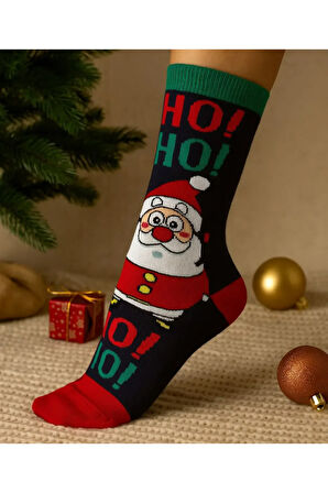 4'lü Paket Yılbaşı Unisex Soket Çorap