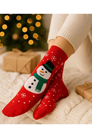 4'lü Paket Yılbaşı Unisex Soket Çorap