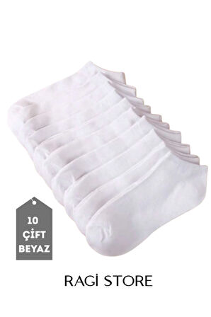 10'lu Beyaz Erkek Bilek Patik Çorap